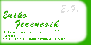 eniko ferencsik business card